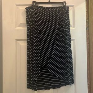 Blue and white striped wrap skirt, Adrienne Vittadini, size XL